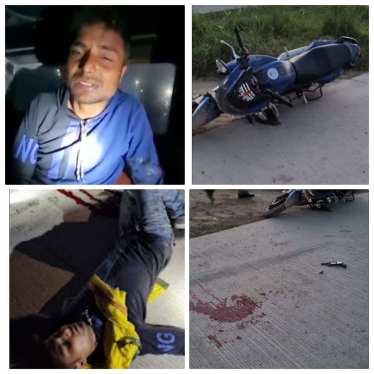 जौनपुर/गोलियां की आवाज से आसपास के लोगो में दहशत ,बदमाश  हुआ घायल