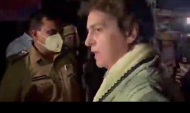 लखनऊ/प्रियंका गांधी यूपी पुलिस के हिरासत में,पहले वारंट दिखाओ