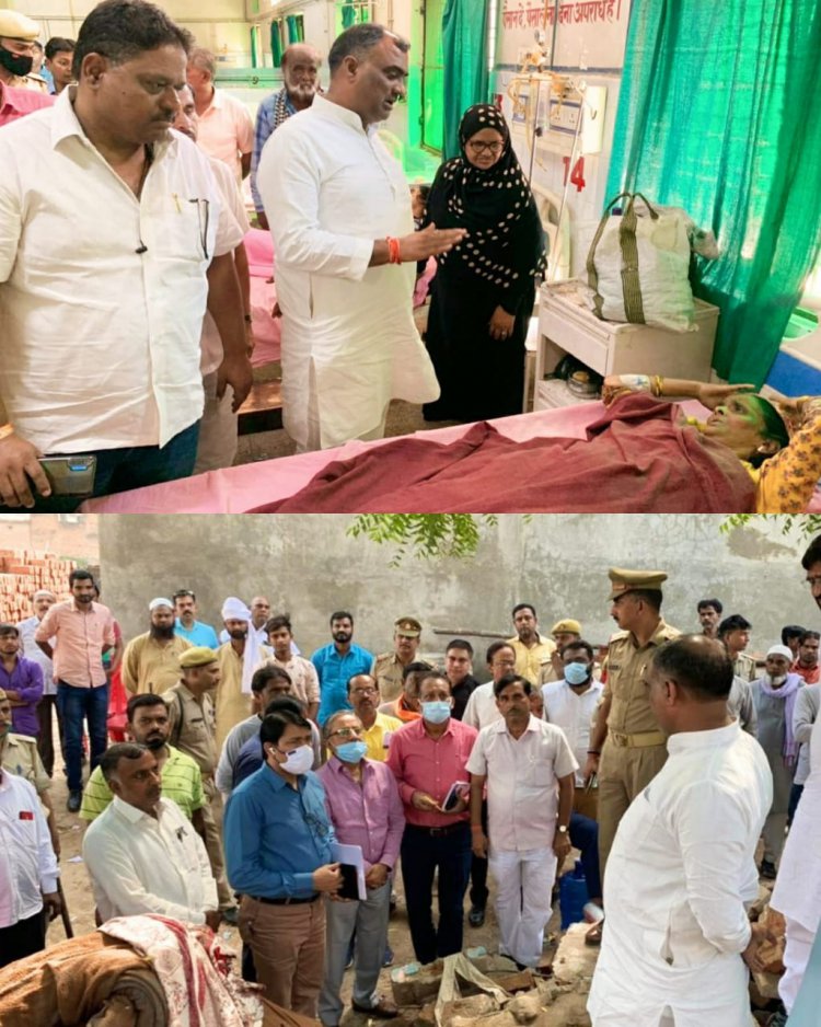 जौनपुर/ मरने वाले परिवार से मिले राज्यमंत्री,दिए सहयोग राशि व कराए उपचार की व्यवस्था