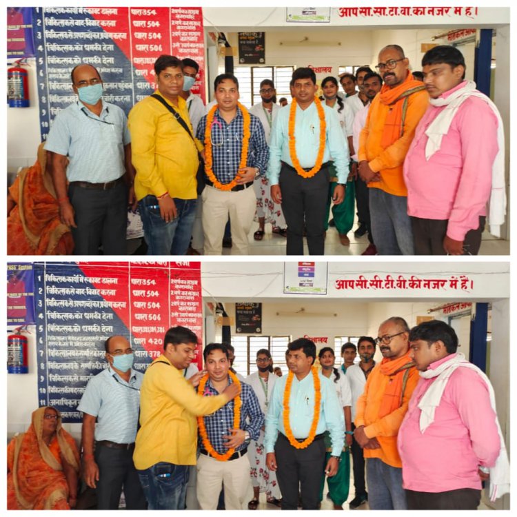 नौपेड़वा/ कोरोना वॉरियर्स को किया सम्मानित,भूपेश कुमार सिंह