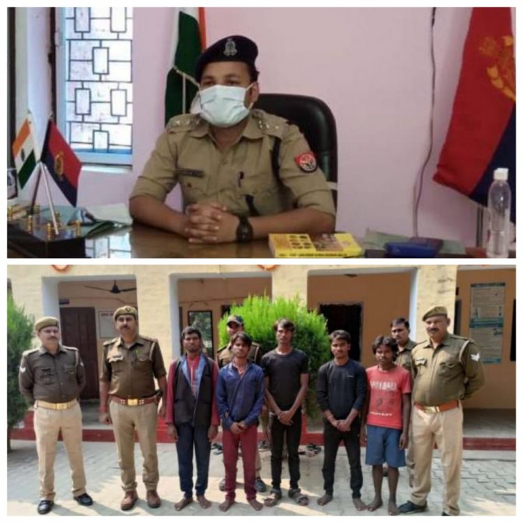 चंदवक/ CO शुभम तोडी के पर्यवेक्षण में गांजा सहित पांच नफर को लिया गया हिरासत में