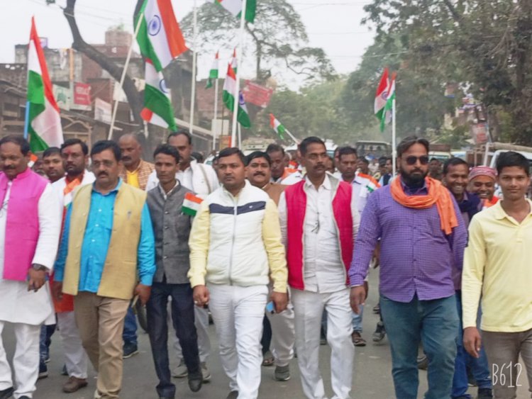 भारतीय जनता पार्टी ने निकाला परशुरामपुर मण्डल में तिरंगा यात्रा