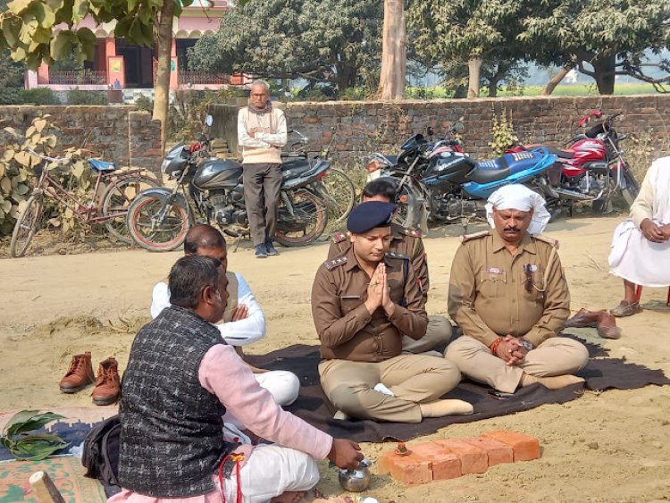 जौनपुर/ नई पुलिस चौकी का भूमि पूजन,सीओ शुभम तोदी