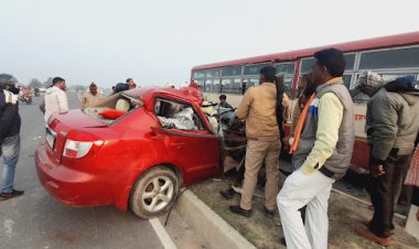 रोडवेज और कार की आमने-सामने जबरजस्त भिड़ंत,दो की मौत दो घायल