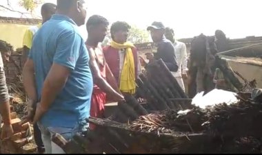 मड़हा मे लगी आग हजारों का सामान जलकर हुआ राख...