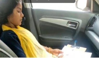 जौनपुर/मुफ्तीगंज ,10वीं की छात्रा ने कार में बैठकर दी परीक्षा,