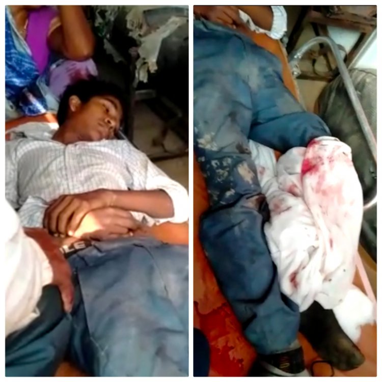 ट्रक के चपेट में आने से युवक की हालत गंभीर