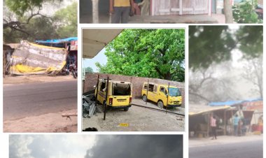 धर्मापुर में तेज आंधी का जलवा, बंद हो गई दुकाने 