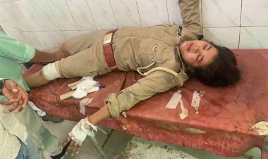बाइक दुर्घटना में महिला पुलिसकर्मी  घायल