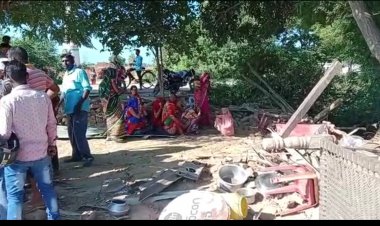 करमा चौकी/ रात ही रात भूमाफियाओं ने जेसीबी से गरीब का आशियाना किया ध्वस्त