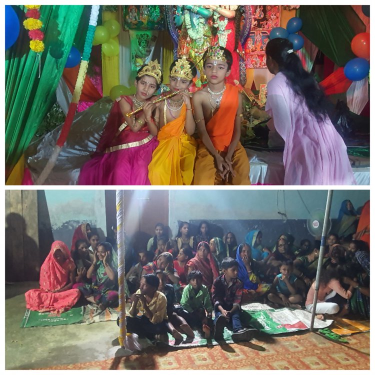 धर्मापुर भूलेमऊ/ श्रीकृष्ण जन्माष्टमी का त्योहार बड़े धूम धाम से