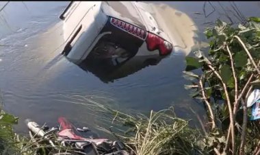 रेलिंग तोड़ स्कॉर्पियो ने भरी उड़ान, 3 घायल