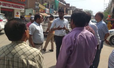 शहर में चल रहे हैं नमामि गंगे एवं अमृत योजना के कार्यों का निरीक्षण