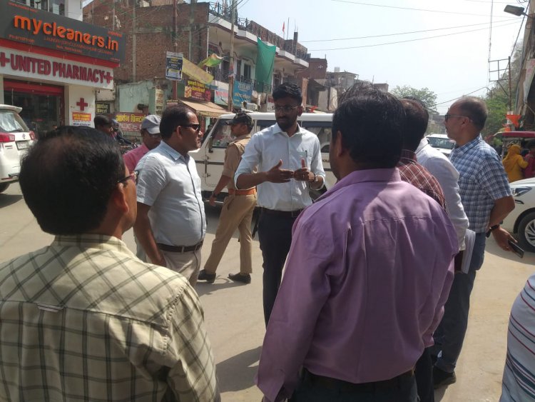 शहर में चल रहे हैं नमामि गंगे एवं अमृत योजना के कार्यों का निरीक्षण
