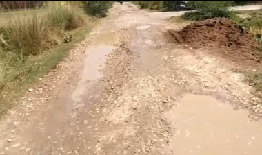 बारिश के कारण सडको कि दशा हुई दुर्दशा,  आवागमन बाधित