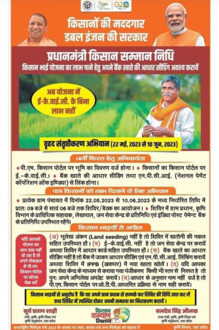 किसान सम्मान निधि  मे लाभार्थी  हेतु जिले मे विशेष  कैम्प का आयोजन .....