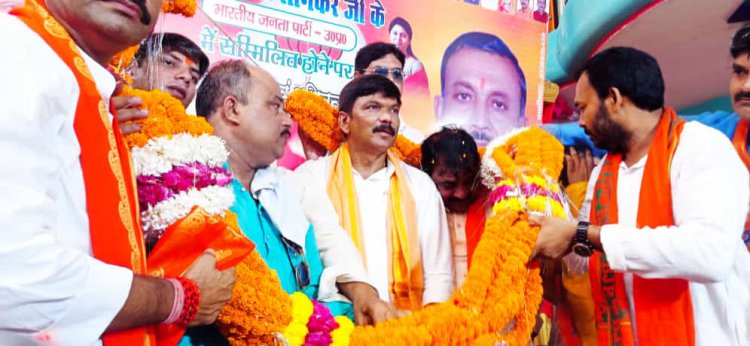 जगदीश सोनकर का मछली शहर में हुआ भव्य स्वागत समारोह