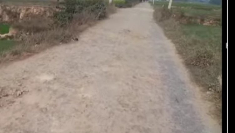जर्जर सड़क पर चलने पर मजबूर, गांव के लोग...